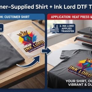 Customer-Supplied Shirt + Ink Lord DTF Transfer